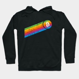 Vintage Retro Bitcoin Rainbow Hoodie